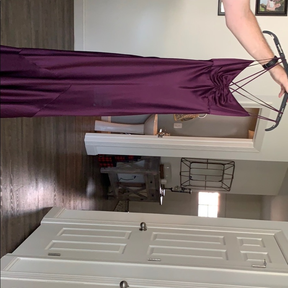 Dark purple silk gown